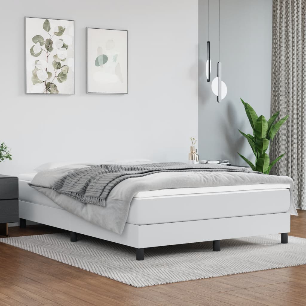 vidaXL Bed Frame White 137x190 cm Full Faux Leather