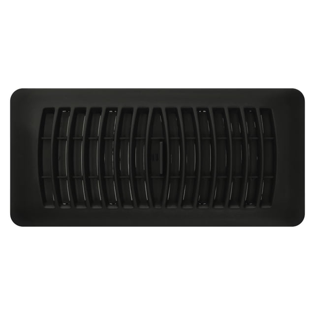 Imperial 4" x 10" Black Plastic Floor Register, Louvered, 1-pk