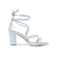 thumbnail image 3 of BLISSFUL STEP Chaussures pour Femmes à Bout Ouvert à Lacets Talon Bloc Sandales à Brides Bleu Ciel 6, 3 of 8