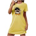 thumbnail image 1 of Birdeem Chemises de Nuit pour Femmes Chemise de Nuit Courte Surdimensionnée pour Femmes Mode Imprimé sur la Poitrine Robe de Nuit à Manches Courtes, 1 of 12