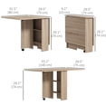 thumbnail image 3 of HOMCOM Folding Dining Table, Drop Leaf Table with 2-tier Shelves, 3 of 10