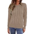 thumbnail image 1 of Cathalem WoWomens Oversized Sweaters Knit Oversized Crew Neck Long Sleeve Pullover Sweaters Tops,Khaki S, 1 of 5