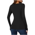 thumbnail image 2 of Womens Long Sleeve Tops 2026 Fall Winter Basic Square Neck Fitted Breathable Undershirt T Shirt, 2 of 8