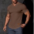 thumbnail image 1 of asjyhkr Mens Workout Compression T Shirts Ribbed V Neck Short Sleeve Tops Summer 2025 Gym Athletic Running Tees, 1 of 9