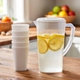 thumbnail image 1 of Transparent Cold Brew Carafe Coffee Pot Cold Brew Drip Pot Large Capacity Household Beverage Bucket Fruit Tea Dispenser Bucket With 5 Cups, 1 of 6