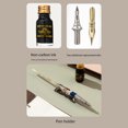 thumbnail image 2 of Retro Glass Dip Ink Pen Set Vintage Quill Pen Calligraphy Crystal Writing Signature Ink Dipped Pen with 2 Nibs & Pen Holder in Gift Box for Handwriting Student Friends Lovers, 2 of 9