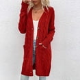 thumbnail image 4 of FAIWAD Cable Knit Long Cardigan for Women Long Sleeve Open Front Button Sweaters Coat with Pockets, 4 of 6