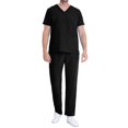 thumbnail image 2 of LSLJS Ensemble de Joggers de Sarrau Extensibles à Col en V pour Hommes - Uniforme de Travail pour Hommes avec Poche, Chemisier à Manches Courtes + Pantalon Long, Ensembles Deux Pièces, Ensemble de Sarraus pour Hommes Cadeaux pour Hommes, 2 of 7
