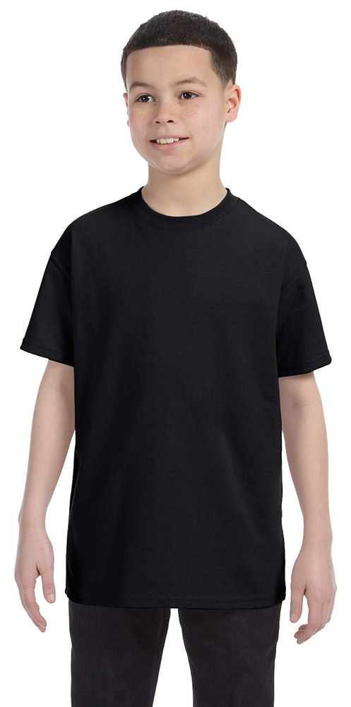 Hanes 54500 Youth Tagless T-Shirt - Black - Small