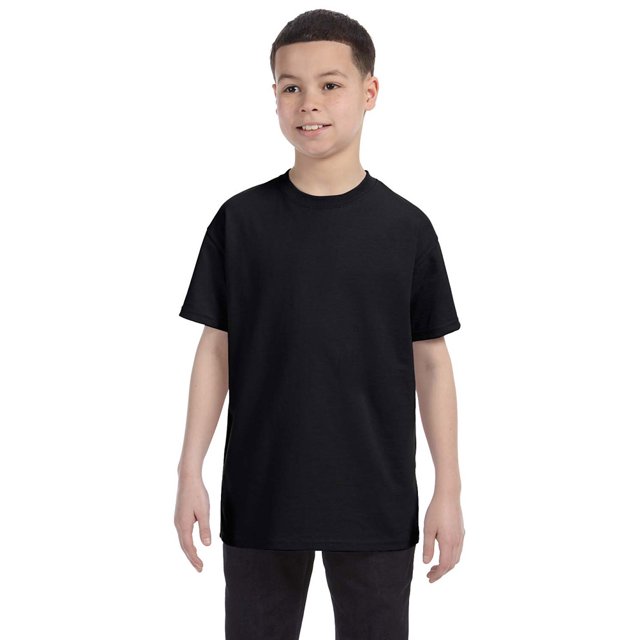 Hanes 54500 Youth Tagless T-Shirt - Black - Small