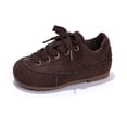 thumbnail image 4 of Dakaela Espadrilles Rétro pour Tout-Petits Garçons Bout Rond à Lacets Course Marche Tennis Chaussures en Suède Uniforme Scolaire Décontractées Richelieus Chaussures Habillées Brun 8.5, 4 of 6
