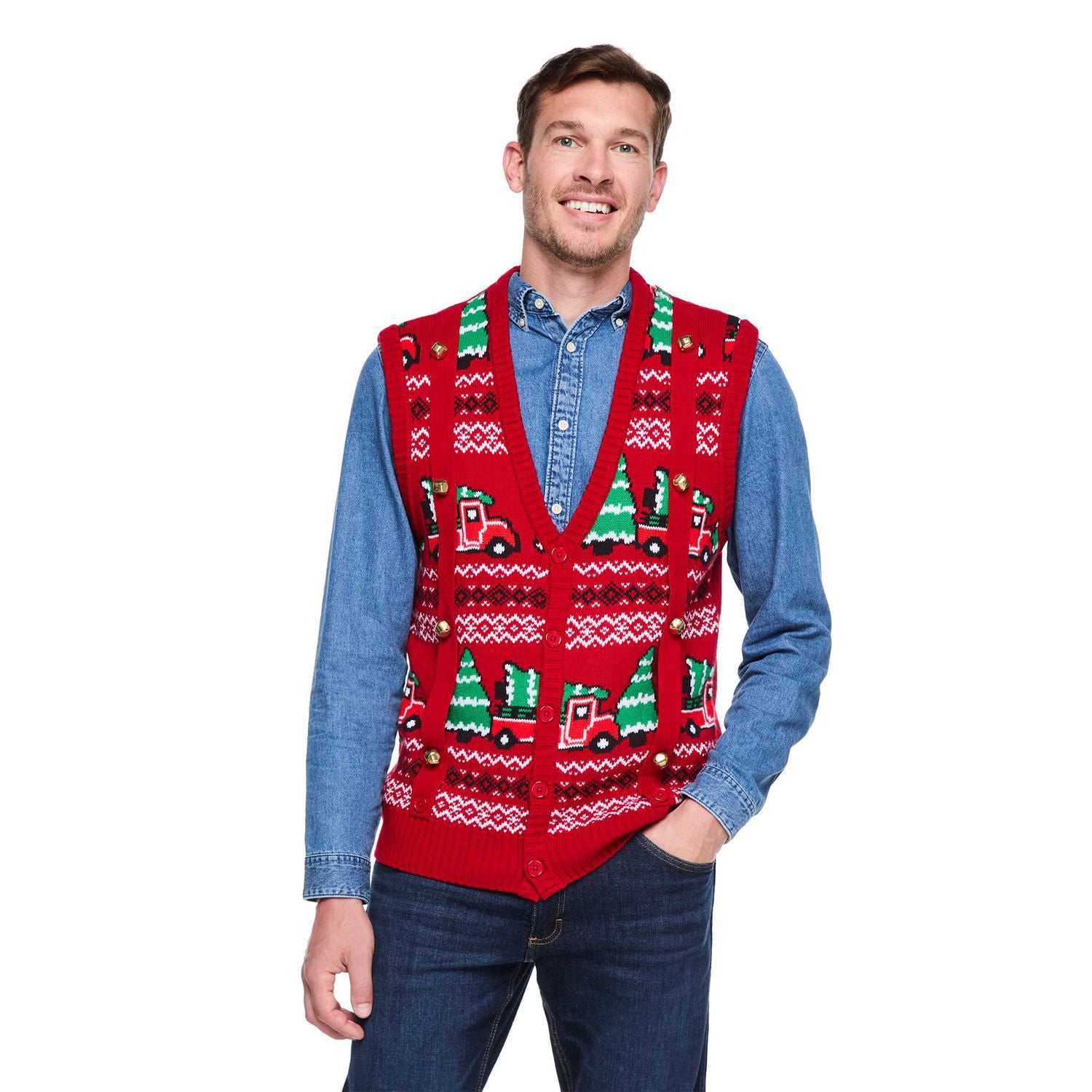 George Men's Holiday Sweater Vest
