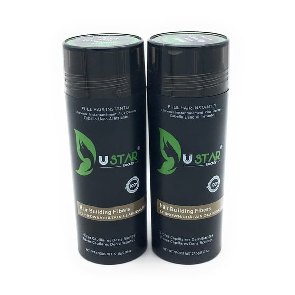 2 Pack - Ustar Hair Building Fibers Light Brown .97oz