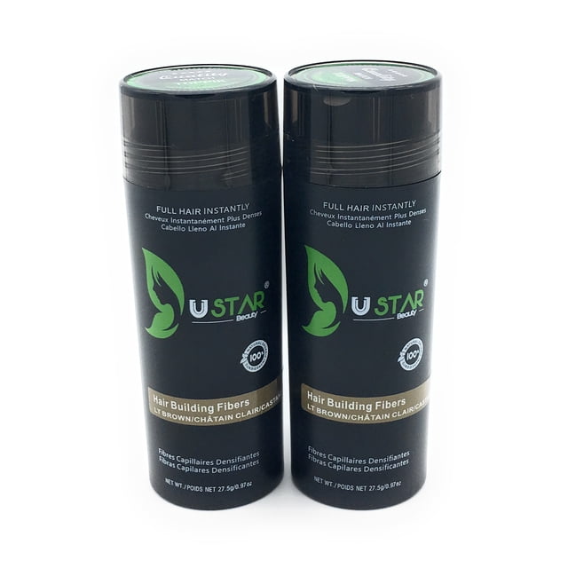 2 Pack - Ustar Hair Building Fibers Light Brown .97oz