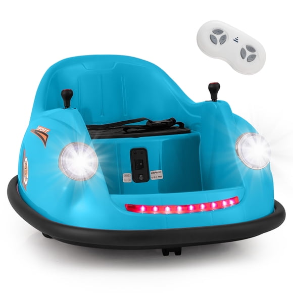 Gymax 12V Electric Kids Ride on Bumper Car Battery Powered Bumping Car w/ Remote Control Blue
