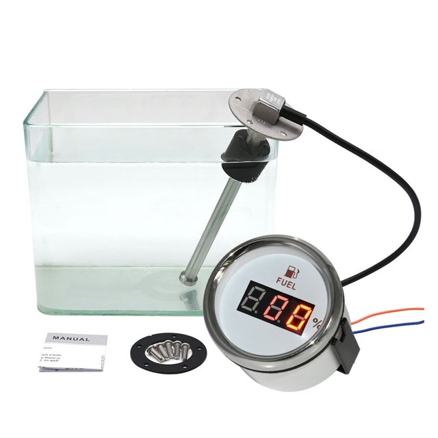 52MM Fuel Level Gauge With Red Backlight 100MM 125MM 150MM 200MM 250MM 400MM Oil Liquid Tank Fuel Level Indicator 0-190ohm ,Easy Setup