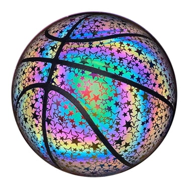 Yeacher Reflective Basketball Wear-resistant Cool Glowing Luminous Colorful Basketball for Adults