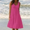 thumbnail image 2 of Yuyuzo Robes d'Été pour Femmes Robe Décontractée d'Été pour Femmes Sans Manches à Col Rond Tunique Ample Robe Débardeur Robe Bohème de Plage pour les Vacances, 2 of 7