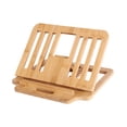 thumbnail image 2 of Adjustable Wooden Laptop Stand - Foldable & Compact Desk Accessory for Office - Sustainable Timber for Heat Dissipation, 11x11 Inch, Beige, 2 of 7