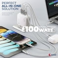 thumbnail image 2 of OXAA USB GaN Fast Charging Bundle – 3 PD 3.0 USB-C Ports & 1 USB-A Port with 3 USB-C to C and 1 USB-A to C Premium Cable, High-Speed Multi-Device Charger for iOS & Android Devices, Laptops & Tablets, 2 of 7