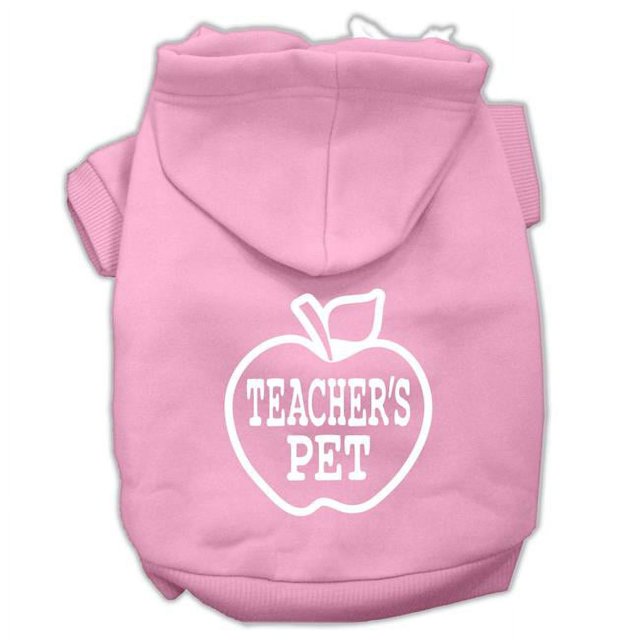 Teachers Pet Screen Print Pet Hoodies Light Pink Size Xl (16)