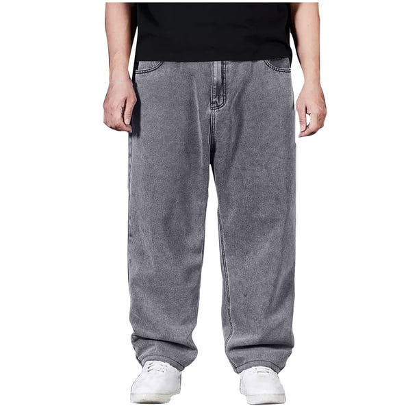 Weiqiqre Pants for Men Loose Fit Baggy Jeans Casual Streetwear