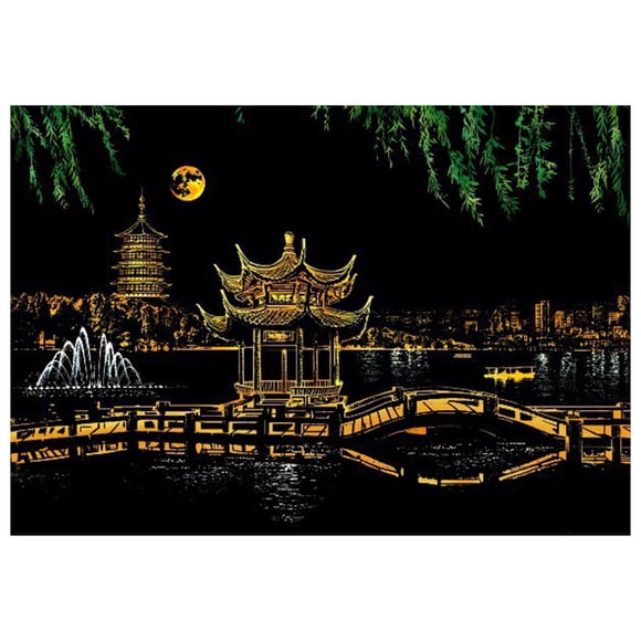 G Scratch Art Cityscape Postcards Hangzhou West Lake Theme Set Of 2 Scratch Paper Art Kit For Kids And Adults Fun Activity Perfect Gift