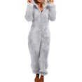 thumbnail image 1 of relayinert Warm Solid Color Sleepwear Cute And Machine Washable Easy To Wear Polyester Cozy Soft Comfort grey 5XL, 1 of 6