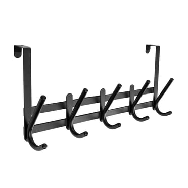 Era Zeus Over the Door Metal 5 Hook Black, 18.11 x 8.70in