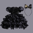 thumbnail image 4 of EGNMCR Vêtements pour Bébé Fille Robe pour Enfants Fille Robe Princesse Sans Manches Robe en Tulle à Paillettes Robe Tuftée, 4 of 6