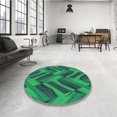 thumbnail image 4 of Ahgly Company Tapis d'Intérieur Lavable en Machine Carré Transitionnel Moyen Vert Sarcelle, 6 Pieds Carré, 4 of 7