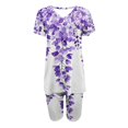 thumbnail image 4 of Blouses pour Femmes, Ensembles de Blouses Décontractées à Manches Courtes Imprimées et Col en V pour Femmes, 4 of 4