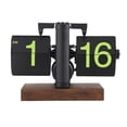 thumbnail image 2 of 12h Digital Flip Clock, Retro Fashion Design, Single Sided Mechanical Flip Clock with Wood Base, Large Number Easy to Read,Knob, Non Slip Pad, for Study, Office, 2 of 7