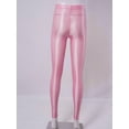 thumbnail image 3 of Choomomo Women's Glossy Stretch Sports Hip Hop Rave Street Modern Dancing Performance Tight Leggings Pants Pink M, 3 of 8