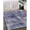 thumbnail image 2 of Ahgly Company Tapis d'Intérieur Ronds Abstraits Bleu Gris, Tapis de Zone Abstraits, 5 Pieds Rond, 2 of 6