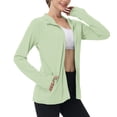 thumbnail image 1 of Vestes à Manches Longues pour Femmes Séchage Rapide Blouses Athlétiques Extensibles Maillot Dermoprotecteur Chemises Ajustées Hauts Randonnée Course Blouse Protection Solaire Chandail à Capuchon, 1 of 7