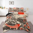 thumbnail image 2 of Erosebridal Cartoon Goldfish Bedding King Comforter Set, Tokyo Style Down Comforter, Sea Waves Decor, Reversible 3 Pieces, 2 of 8
