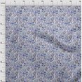 thumbnail image 4 of oneOone Velvet Medium Blue Fabric Floral Sewing Craft Projects Fabric Prints By Yard 58 Inch Wide, 4 of 4
