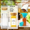 thumbnail image 2 of LuxeLine 24-Pack Glass Pantry Jars with Bamboo Lids | 4oz Square Storage Containers, Dispenser Tops & Labels | Drawer & Cabinet Organizer, 2 of 6