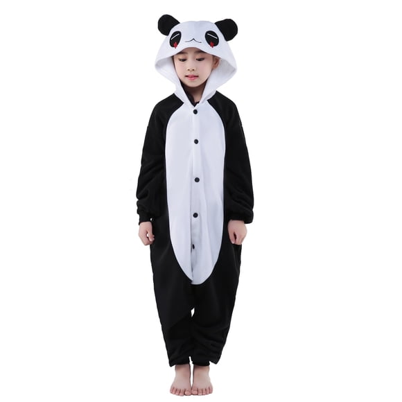CANASOUR Kids Christmas Halloween Panda Costumes Anime Cosplay Animal One Piece Onesie Pajamas 4T Girls Boys (4T, Panda Eye Red)