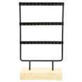 thumbnail image 2 of Metal Wood Earring Necklace Organizer Stand, 36 Holes Jewelry Storage Rack Display, Suitable for Jewelry Display, for Retail Store Home Jewelry Storage, 2 of 7