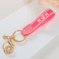 thumbnail image 1 of Short Fabric Embroidered Keychain for Mother's Day, Handmade Crochet Design with Leather Details, Measuring 15.5x3x1cm, Ideal as Key Accessory or Gift, 1 of 6