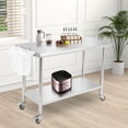 thumbnail image 4 of BeesClover Stainless Steel Table for Prep & Work with Backsplash, Kitchen Heavy Duty Table with Adjustable Under Shelf and Foot for Restaurant, Home and Hotel, 4 of 7