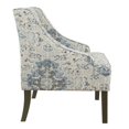thumbnail image 3 of HomePop Traditional Fabric Swoop Arm Accent Chair in Antiqued Blue, 3 of 9