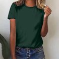 thumbnail image 2 of Yuyuzo Chemises d'Été pour Femmes Col Rond Manches Courtes Tee Tops Blouses Amples Unies, 2 of 5