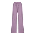 thumbnail image 4 of Bigersell Skinny Jeans Boot Cut Jeans Summer High Waisted Wide Leg Jeans Ladies Skinny Denim Pants Button Closure Light Wash Ripped Skinny Jeans Loose Mid Waist Long Pants Style J-45 Purple S, 4 of 6