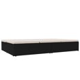 thumbnail image 3 of vidaXL Chaise Longue Convertible avec Coussins en Résine Tressée Noire, 3 of 5