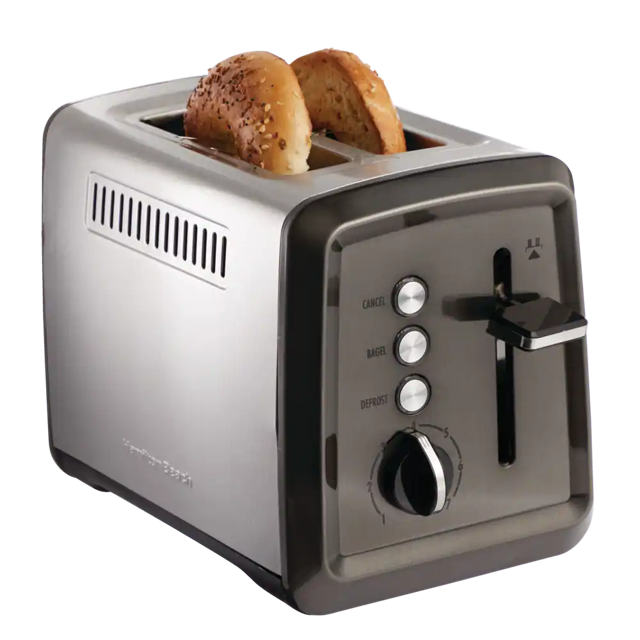 Hamilton Beach Elite Extra Wide Slots Toaster w/ 7 Settings, Stainless Steel, Black, 2-Slices