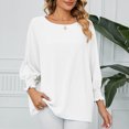 thumbnail image 4 of Birdeem Mode Hauts pour Femmes Uni Manches Longues Col Rond Blouse Chemise T-Shirt Hauts, 4 of 8