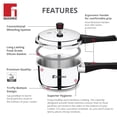 thumbnail image 2 of Sorrento Silver Stainless Steel Pressure Cooker With Outer Lid 2 Liters | Triply Base, Heavy Bottom, Induction Base, Gas Ready, 2 of 4